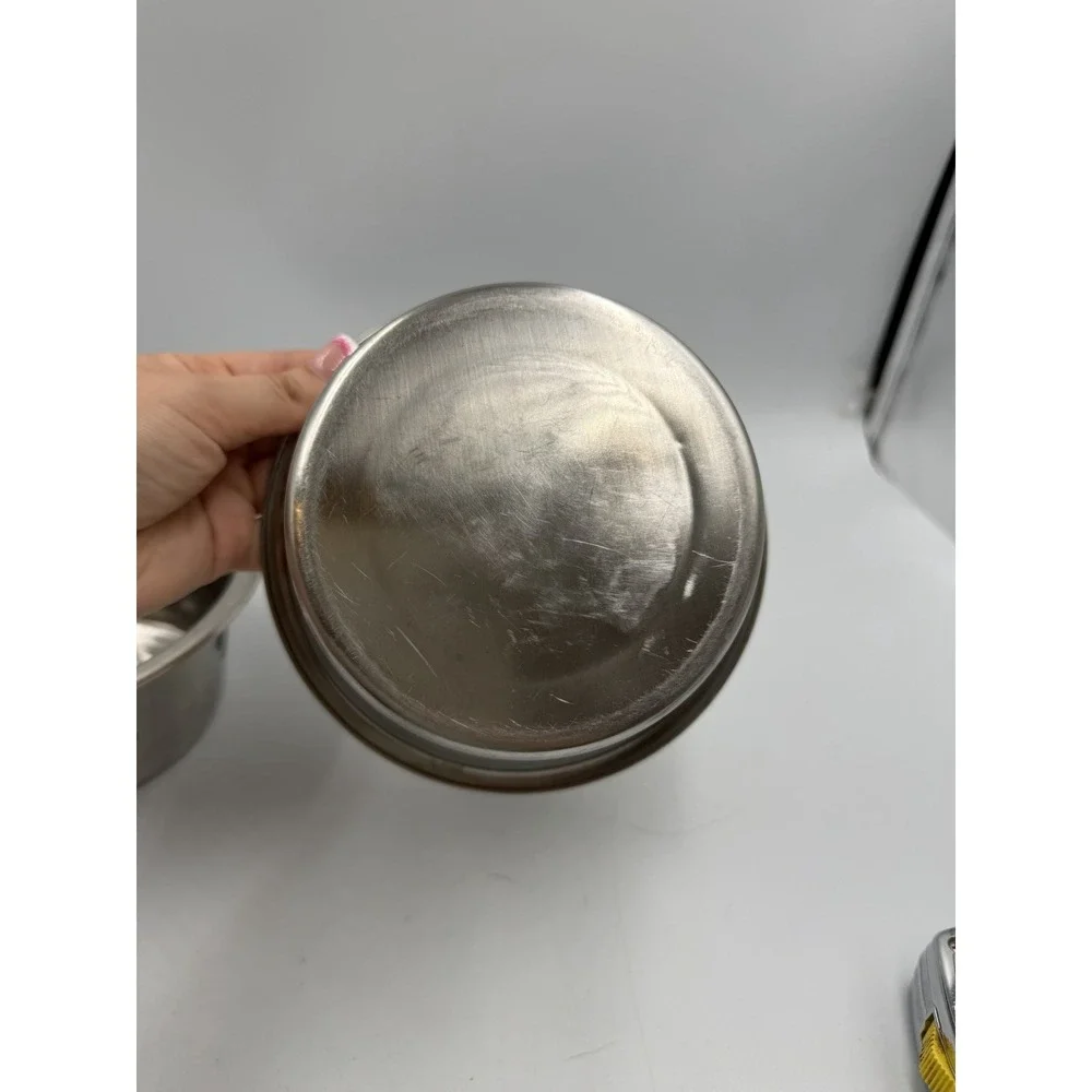 Lot Of 2 Paw & Bone Print Stainless Steel Dog Bowl Non-Skid